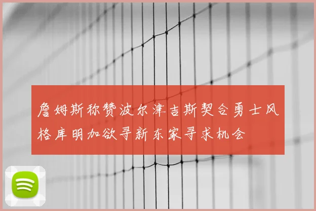 詹姆斯称赞波尔津吉斯契合勇士风格库明加欲寻新东家寻求机会